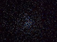 M37  Cluster in Auriga. Taken at home on 04/05/05.  Meade LX200 GPS 8" scope, DSI-C camera,alt/az mount, IRB filter.  3x3 mosaic, 10 seconds/frame, 60 frames/sector, total time 90 minutes. Photo was submitted to Meade contest and featured in Sky and Telescope advertisement.