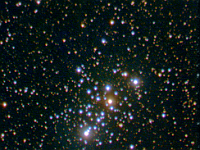 M103  Open Cluster in Cassiopeia. Taken at home on 10/05/05.  Meade LX200 GPS 8" scope, DSI-Pro camera. 20 seconds/image, total time 123 minutes.