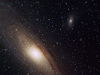 M110  M110 is the smaller galaxy.  It is a satellite of M31, which is the larger galaxy.  Taken at home on 09/26/08. Orion ED80 scope, ST-10XME camera. 60 seconds/image, total time 60 minutes (LRGB=30:10:10:10).