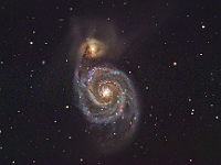 M51  Whirlpool Galaxy. Taken at home on 04/19/09.  RCX400 10" scope, ST-10XME camera. 300 seconds/image, total time 205 minutes (LRGB=100:35:35:35).