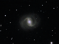M91  Barred spiral galaxy in constellation Coma Berenices. Taken at H2O on 05/31/05.  Meade LX200 GPS 8" scope, DSI-C camera. 10 seconds/image, total time 120 minutes. 2x2 drizzle.